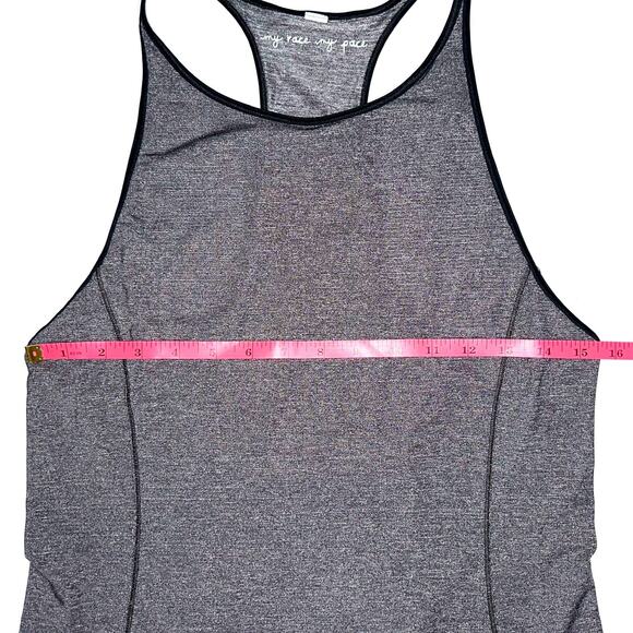Lululemon Time To Sweat Heathered Black Grey My Race My Pace Tank Top Size 6 - Picture 10 of 11